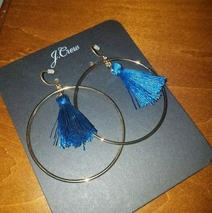 J. CREW Tassel Hoop Earrings